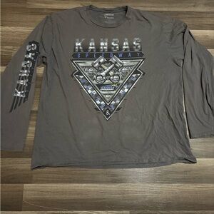 Fanatics Kansas Speedway Charcoal Long Sleeve Tee